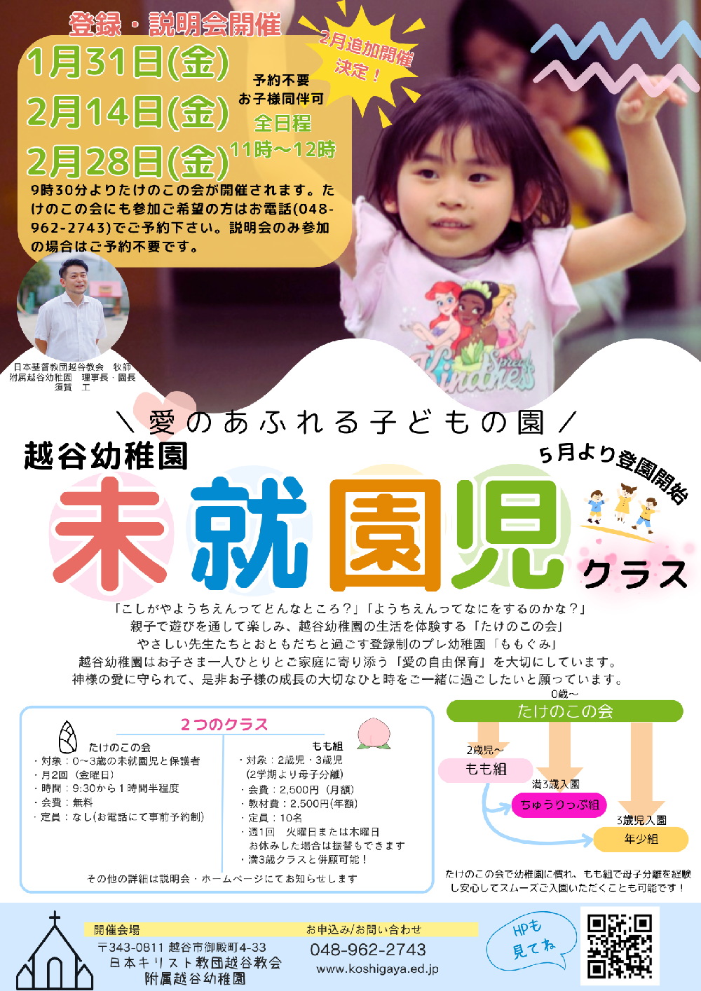 2025年度　プレ幼稚園ももぐみの登録について